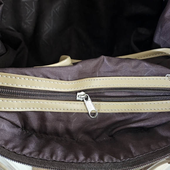 Anne Klein Brown and Cream Tote with Structured Design - Picture 14 of 15